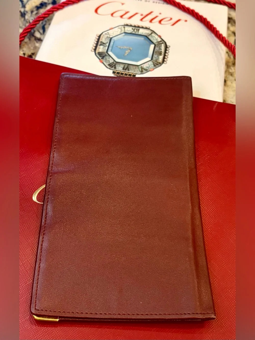 VTG. Cartier Burgundy Leather Men’s Wallet